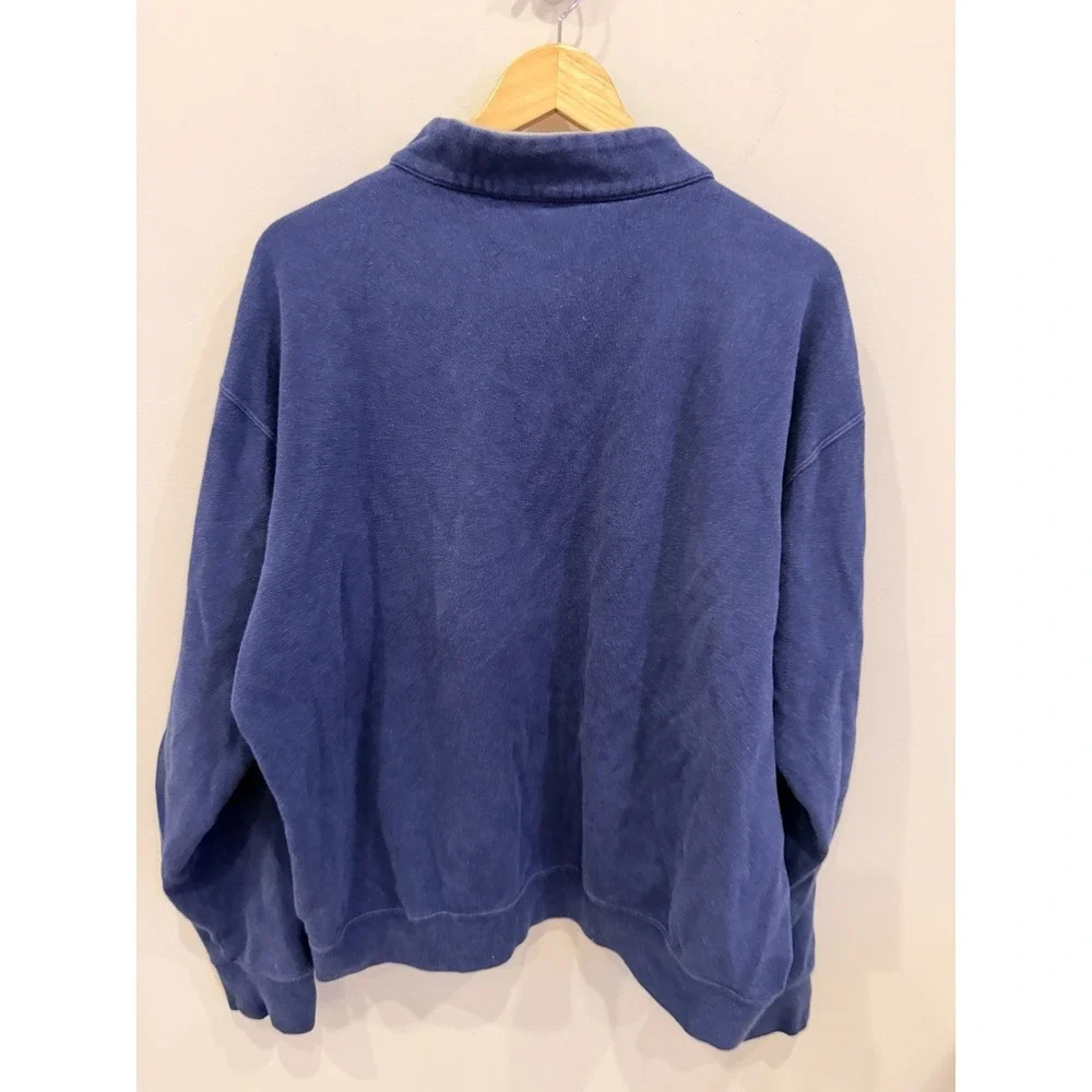Peter Millar Men's XL Quarter Zip Pullover‎ Blue Cotton Kinloch Golf Club Crest